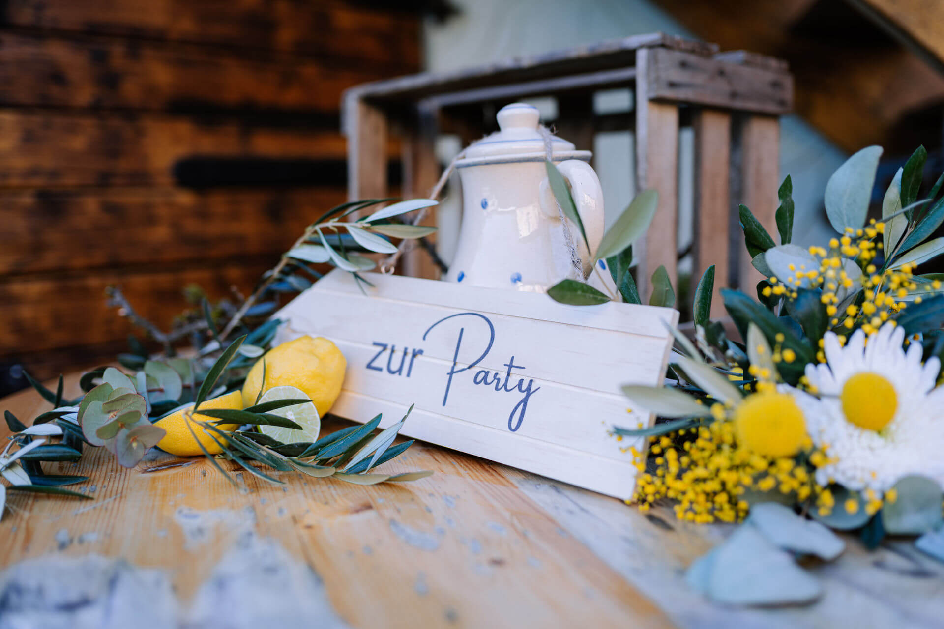 zur Party Hochzeitsschild