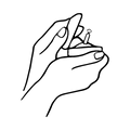 Ringkissen in Händen als Grafik