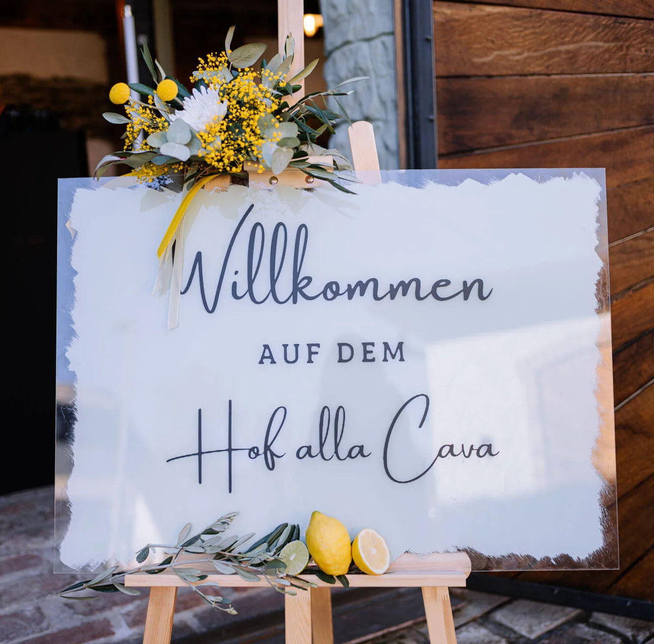 Willkommensschild Hochzeit