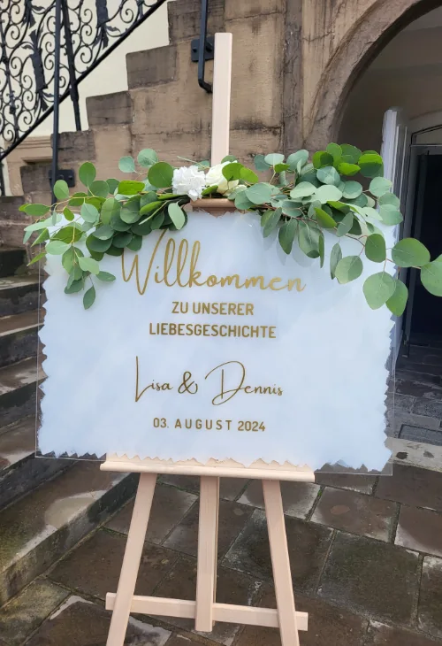 Willkommensschild zur Hochzeit
