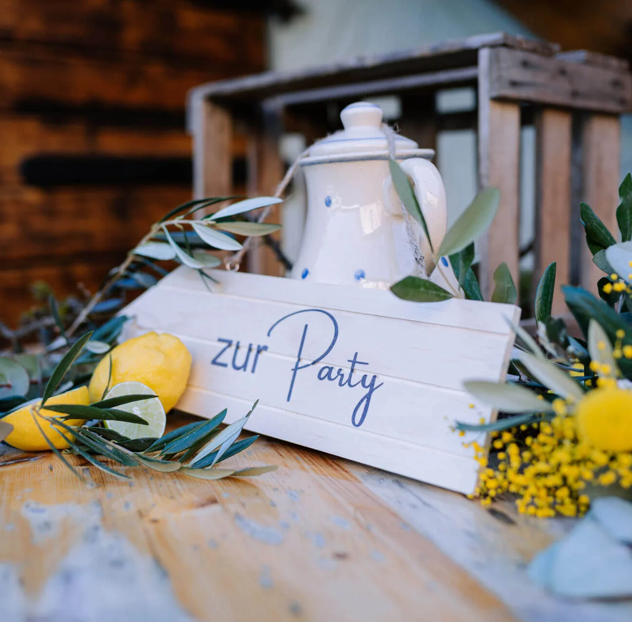 zur Party Hochzeitsschild